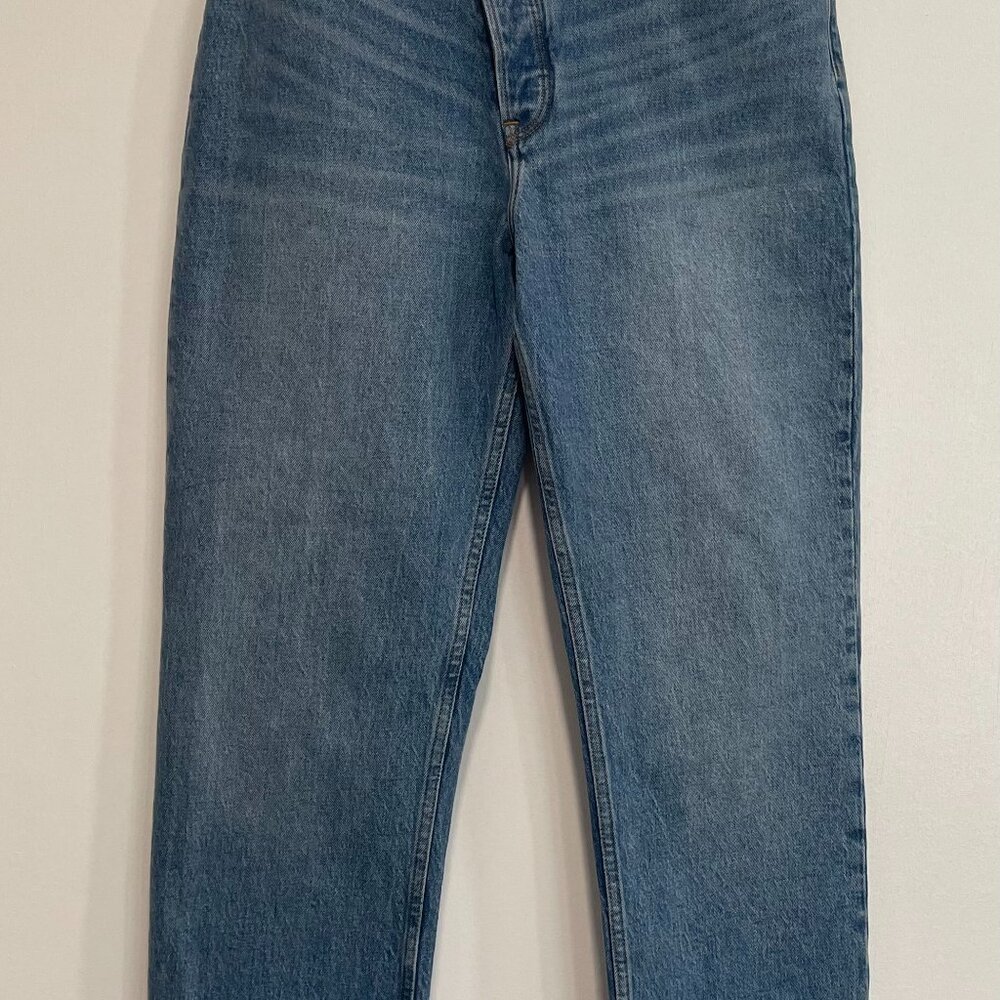Abercrombie & Fitch High Rise Mom Jeans Blue Wash Size 26/2r - Picture 4 of 8